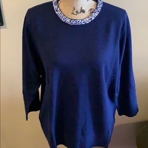 Liz Claiborne NWT 3/4 Sleeve Sweater, Sz XL